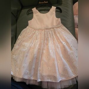 American Princess Pale Pink Pearl-Waist Tulle Party Dress